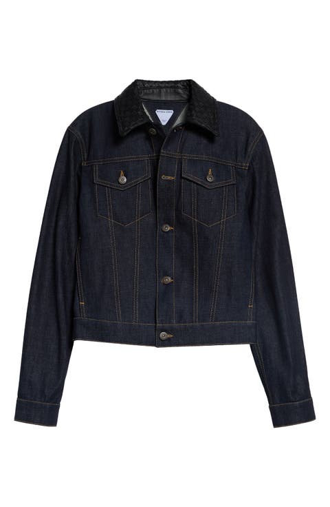 Intrecciato Collar Denim Jacket