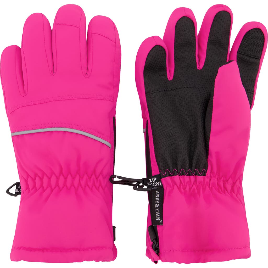 Andy & Evan Kids' Zip Gloves In Pink
