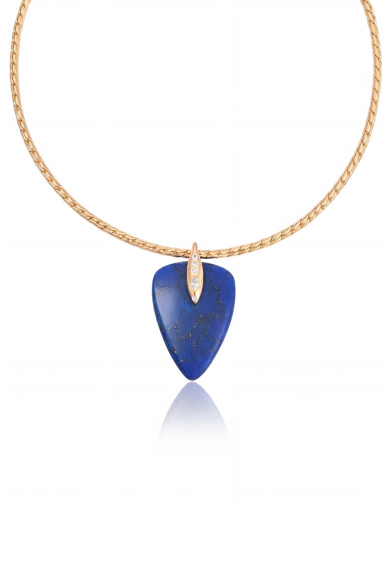 Solstice Pendant Choker, Alternate, color, LAPIS
