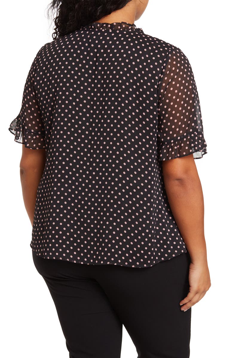 CeCe Tie Neck Ruffle Yoke Blouse, Alternate, color, 