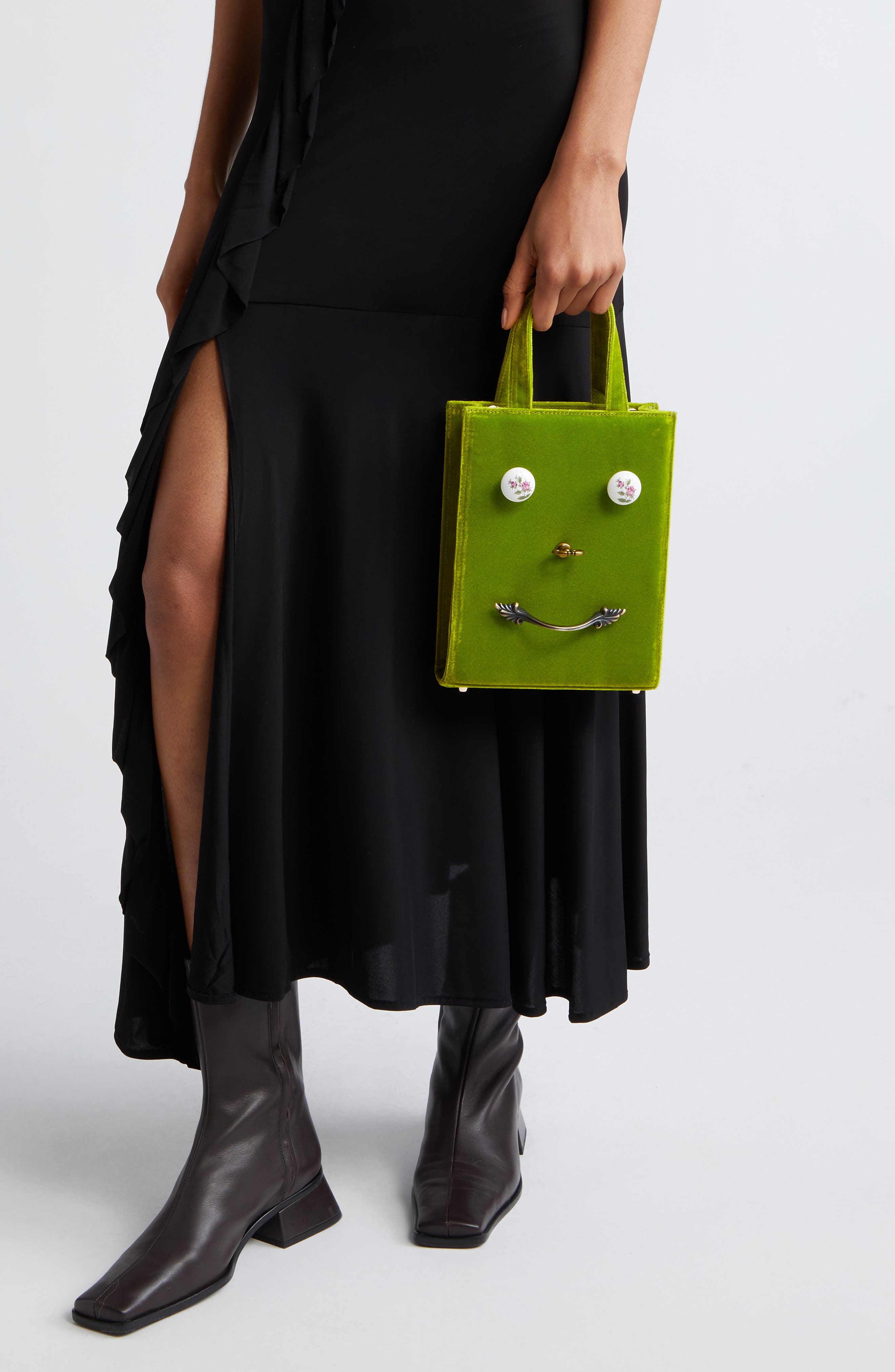 Dauphinette The Beast Bag Velvet Tote, Alternate, color, 