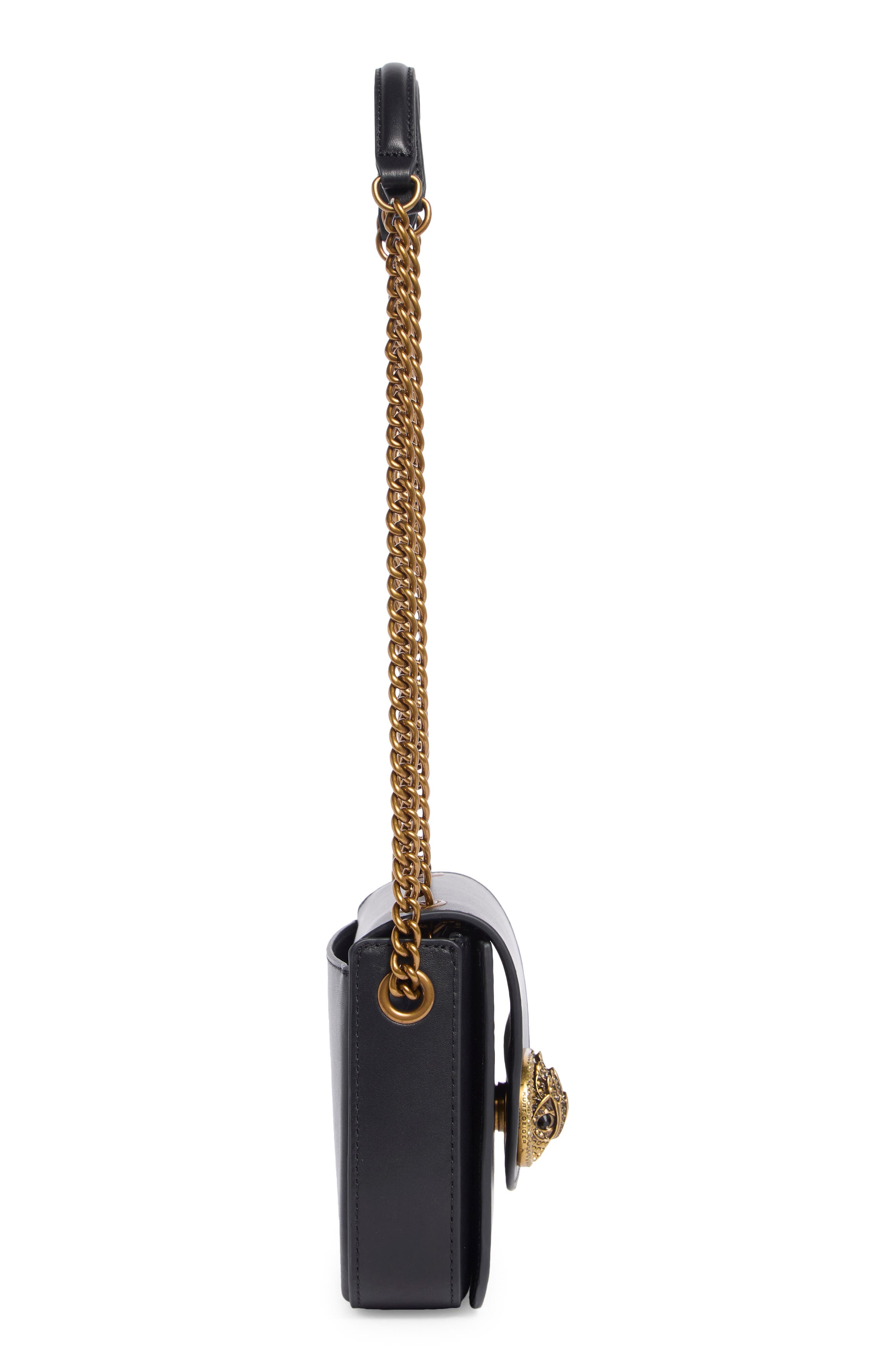 Kurt Geiger London Chelsea Genuine Leather Saddle Bag, Alternate, color, Black