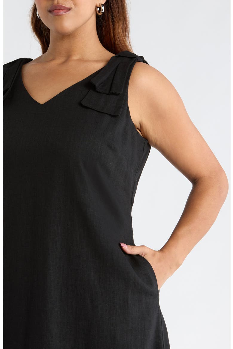 V-Neck Minidress, Alternate, color, RICH BLACK
