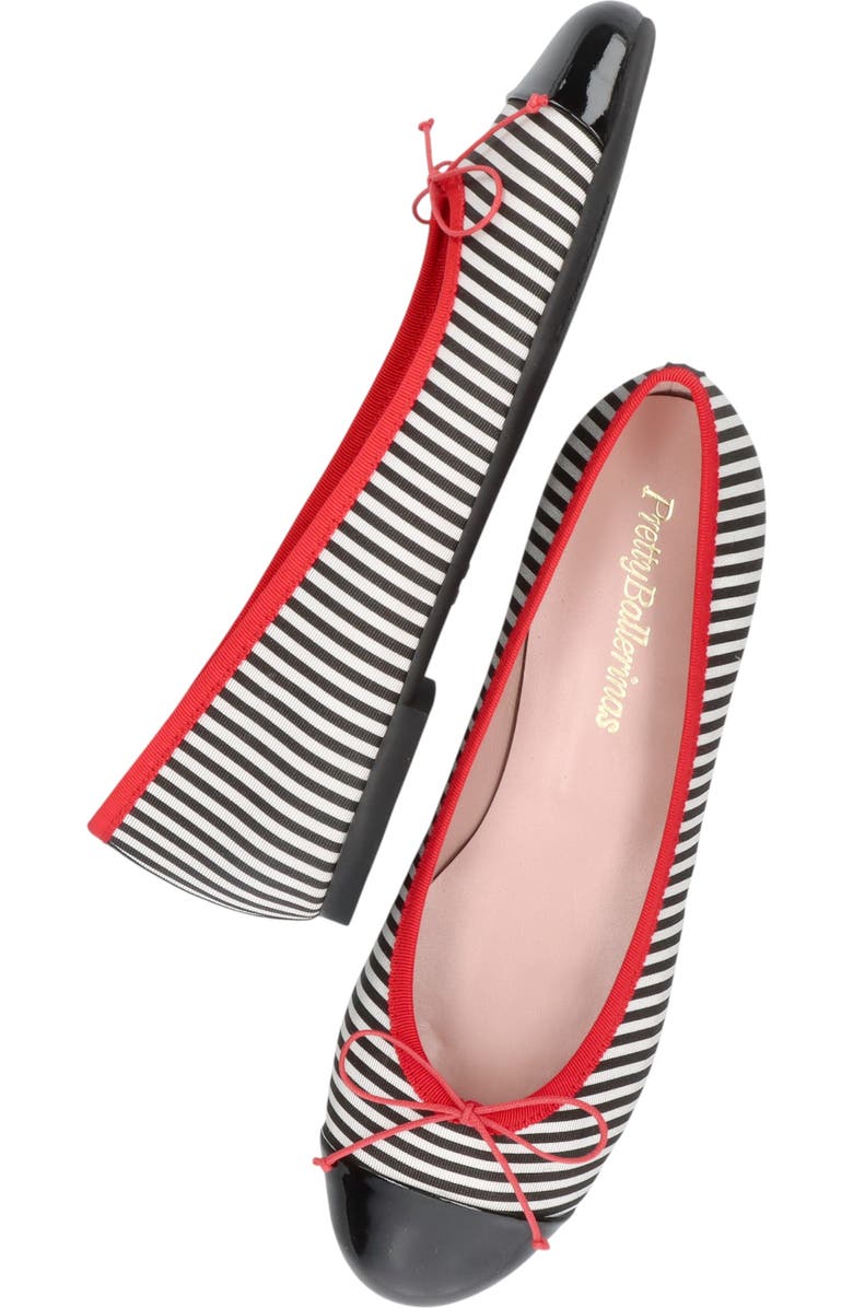 Pretty Ballerinas Round Toe Toecap Textile Ballet Flat, Alternate, color, Blue Stripes