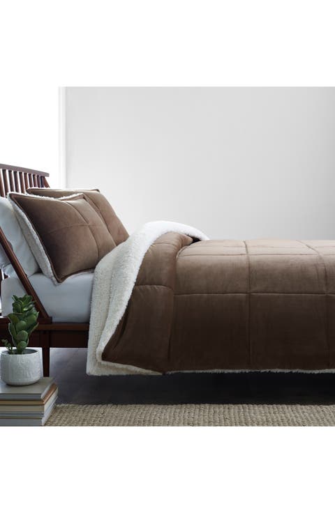 Blissful Reversible Quilted Fleece Comforter & Sham Set