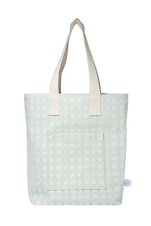 Dance Happy Grid Carry All Tote Bag In Mint