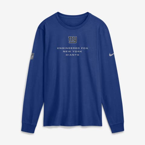 Men's Nike Royal New York Giants Sideline Bold Arch Star Dri-FIT Long Sleeve T-Shirt