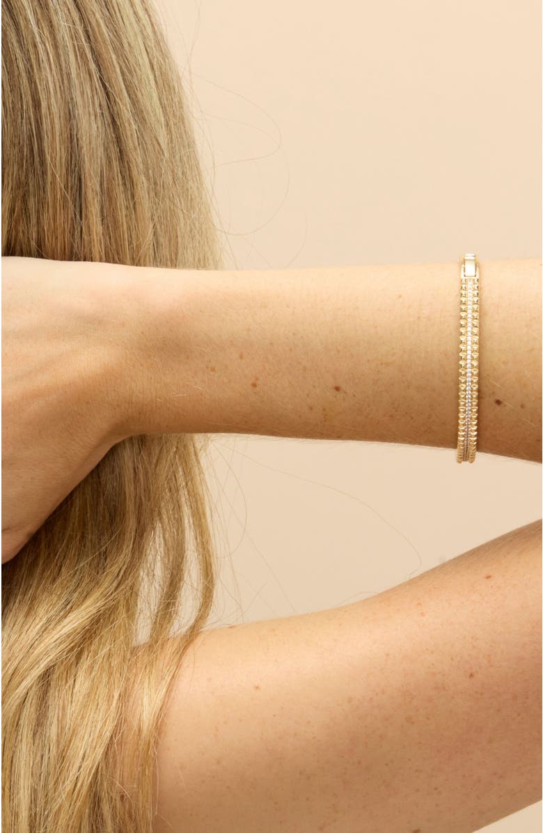 Stella & Dot Vivienne Pave Cuff Bracelet, Alternate, color, Gold