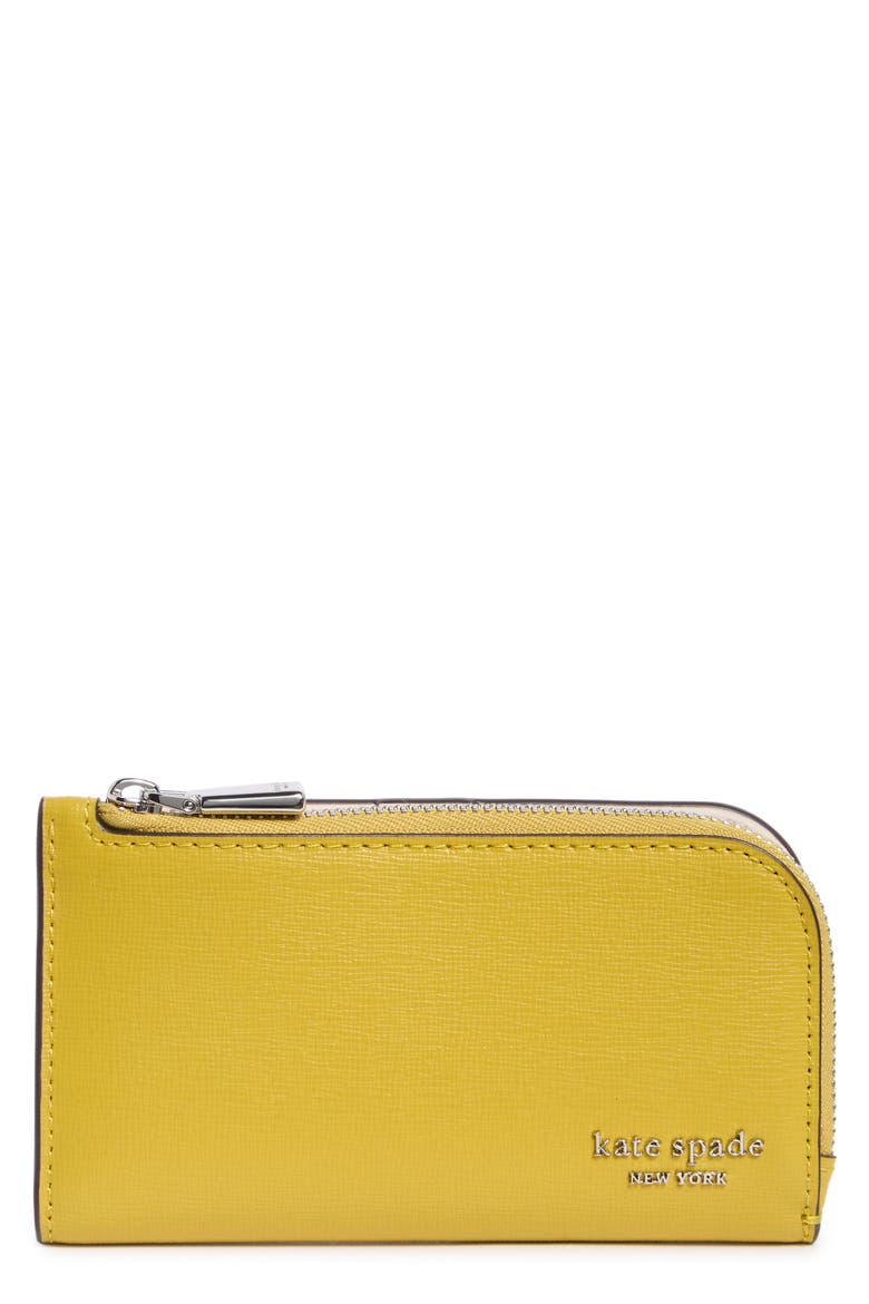 small devin saffiano leather bifold wallet, Main, color, TIGERS EYE