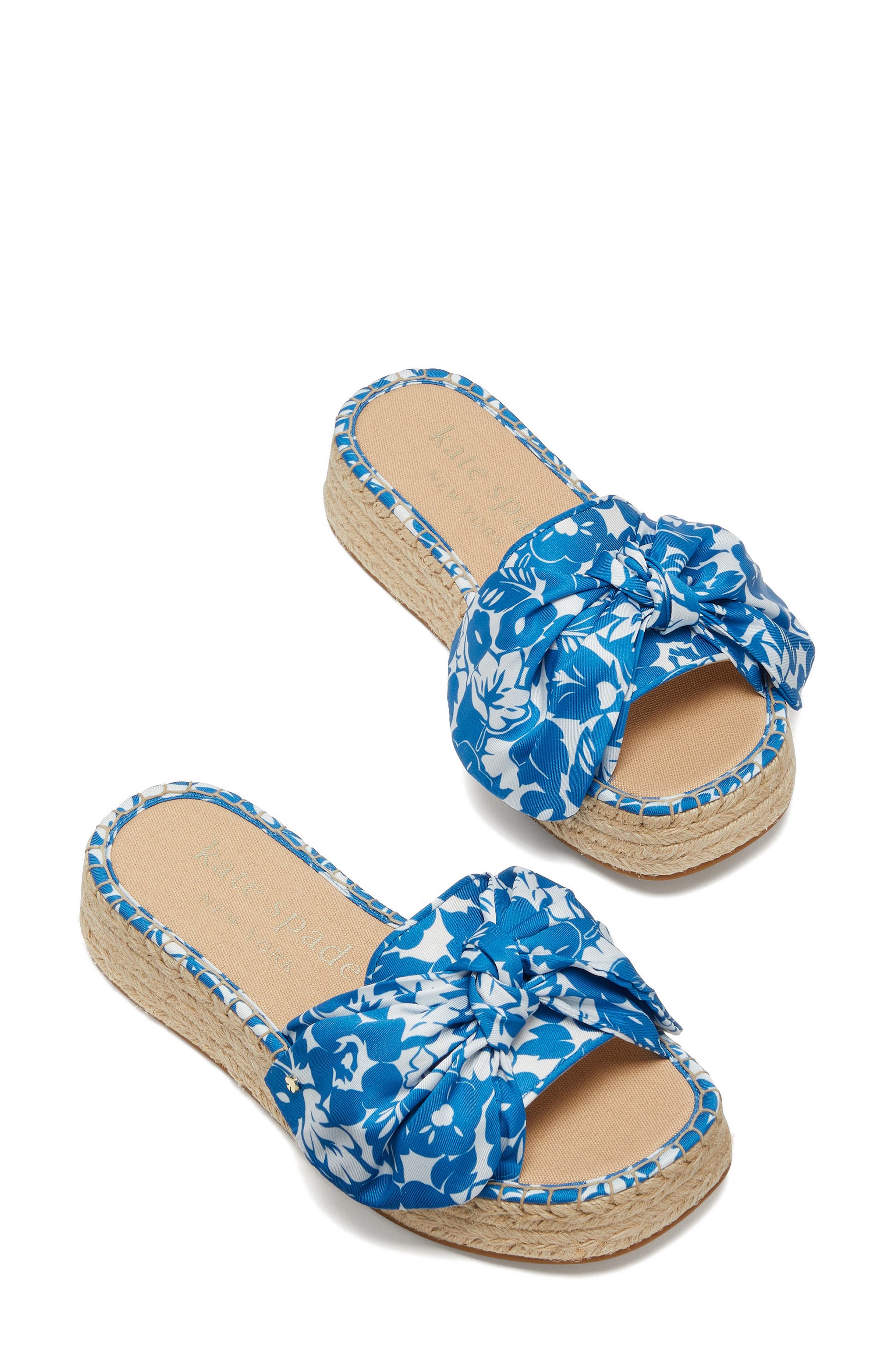 Kate Spade New York lucie espadrille platform slide sandal, Alternate, color, Riverside Blue