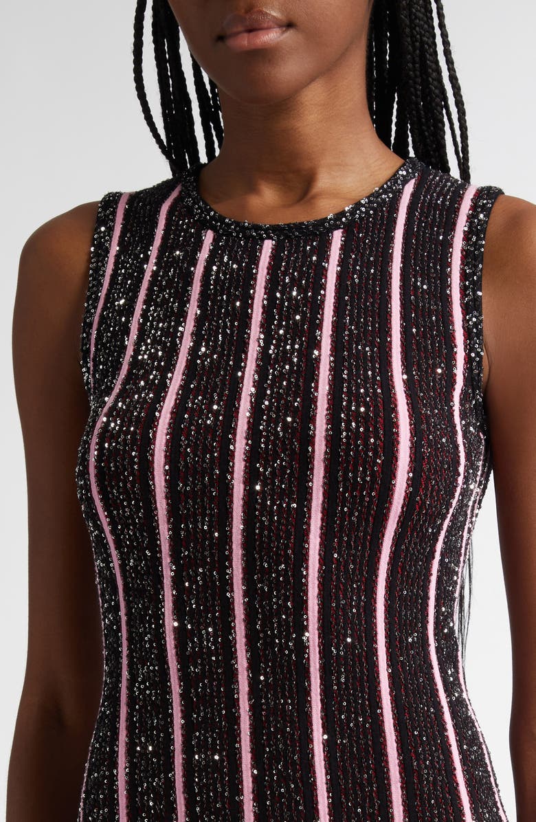 Missoni Stripe Sequin Sleeveless Minidress, Alternate, color, Red And Black
