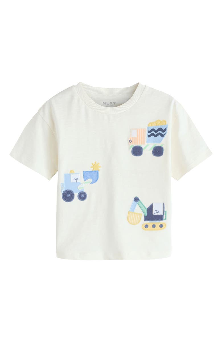 NEXT Kids' Digger Appliqué Cotton T-Shirt, Main, color, Neutral
