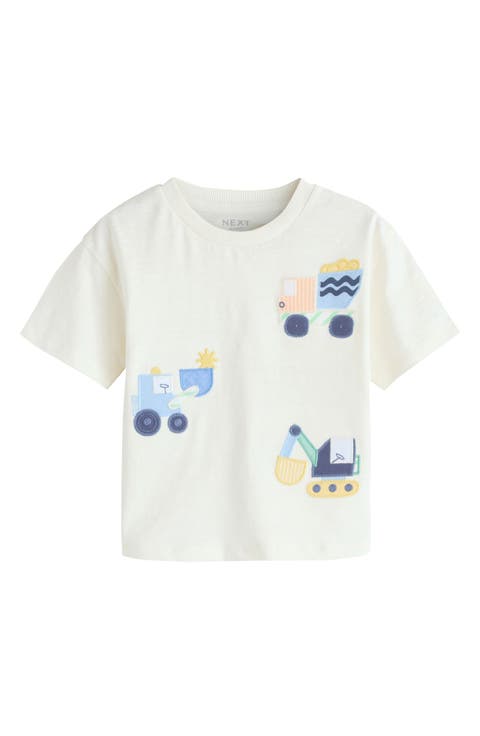 Kids' Digger Appliqué Cotton T-Shirt (Baby, Toddler & Little Boy)