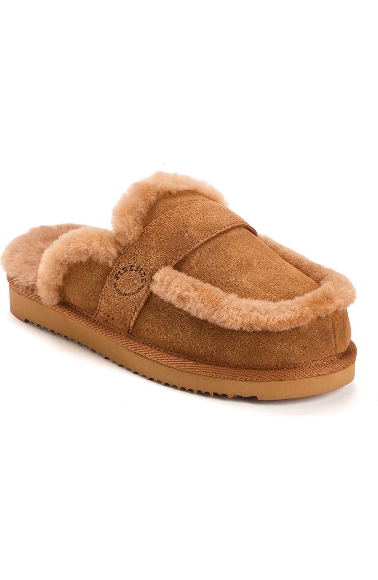 DEARFOAMS Fireside Richmond Genuine Shearling Scuff Slipper, Main, color, Chestnut