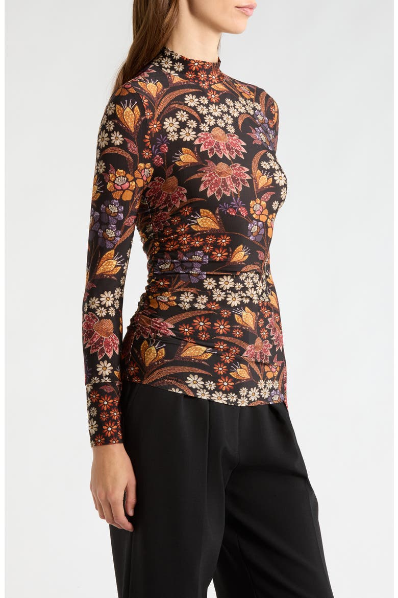 Lili Mock Neck Jersey Top, Alternate, color, BLACK