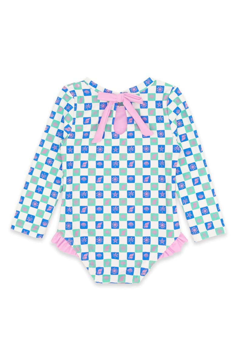 Feather 4 Arrow Kids' Coastal Cutie Long Sleeve UPF 50+ One-Piece Rashguard Swimsuit, Alternate, color,