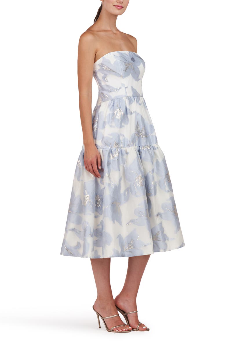 Kay Unger Cassie Metallic Strapless Midi Dress, Alternate, color,