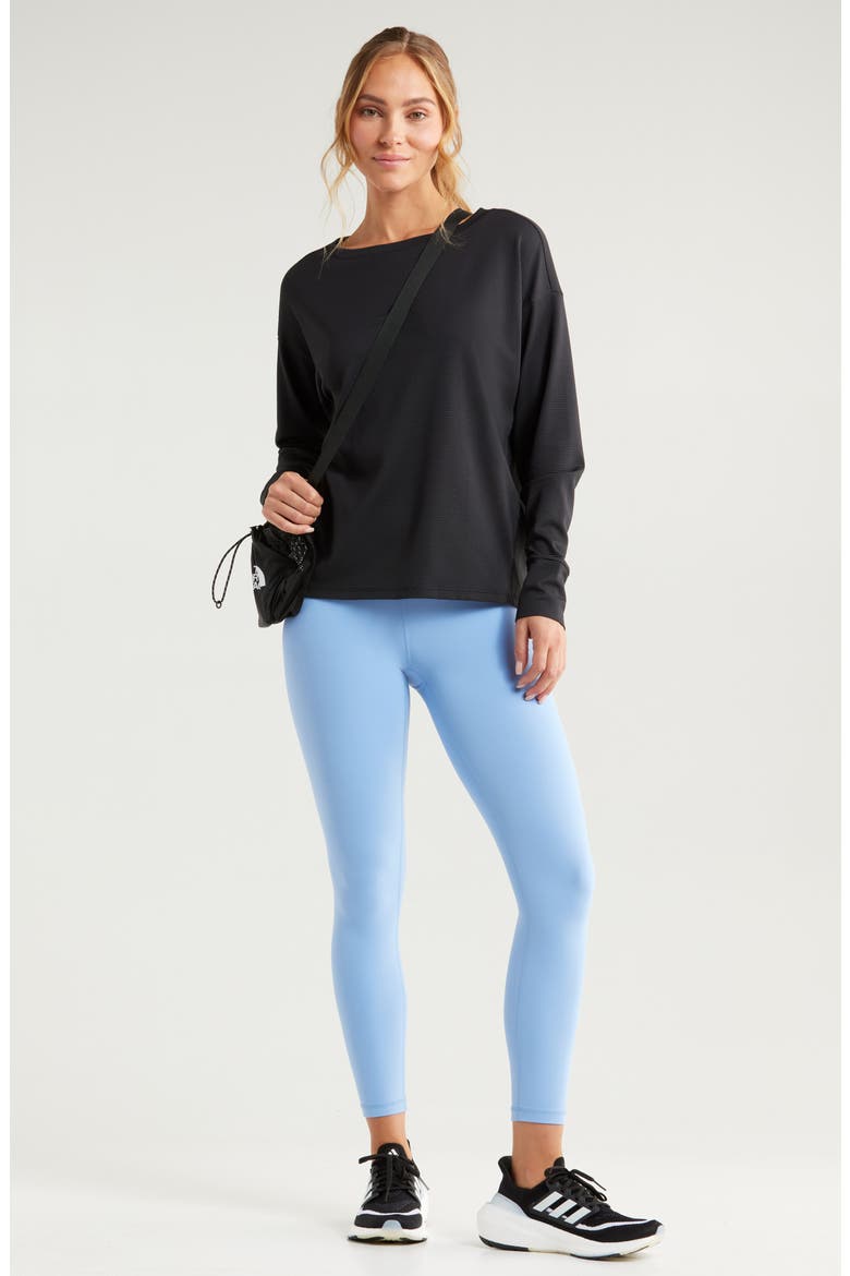 Textured Equilibrium Long Sleeve T-Shirt, Alternate, color, BLACK