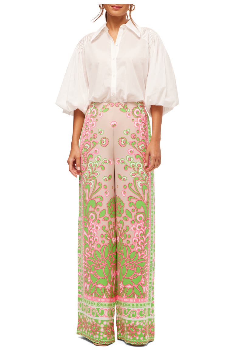 Trina Turk Puff Sleeve Button Up Court Top, Main, color,