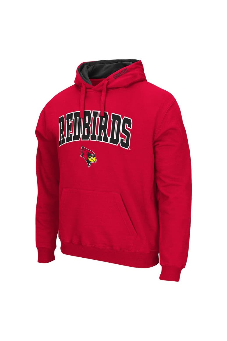 Men's Colosseum Red Illinois State Redbirds Arch and Logo Pullover Hoodie, Alternate, color, Red