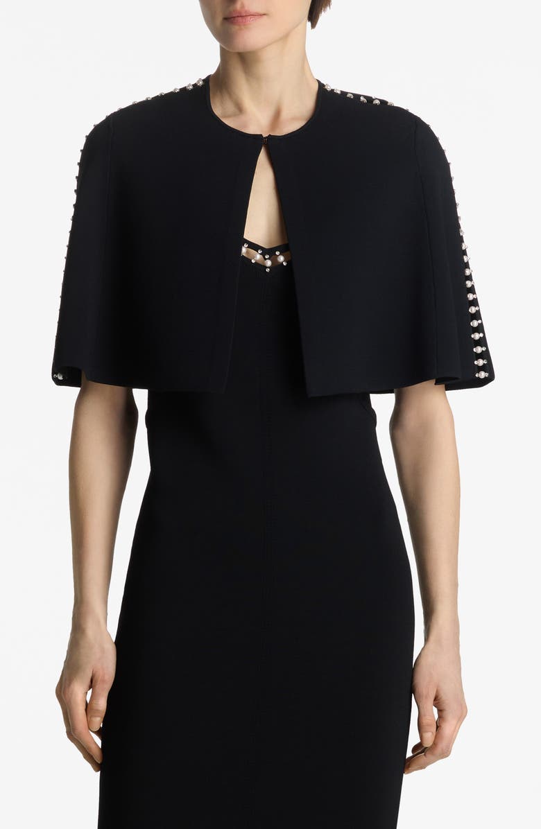 ST. JOHN Embellished Milano Knit Capelet, Main, color, 