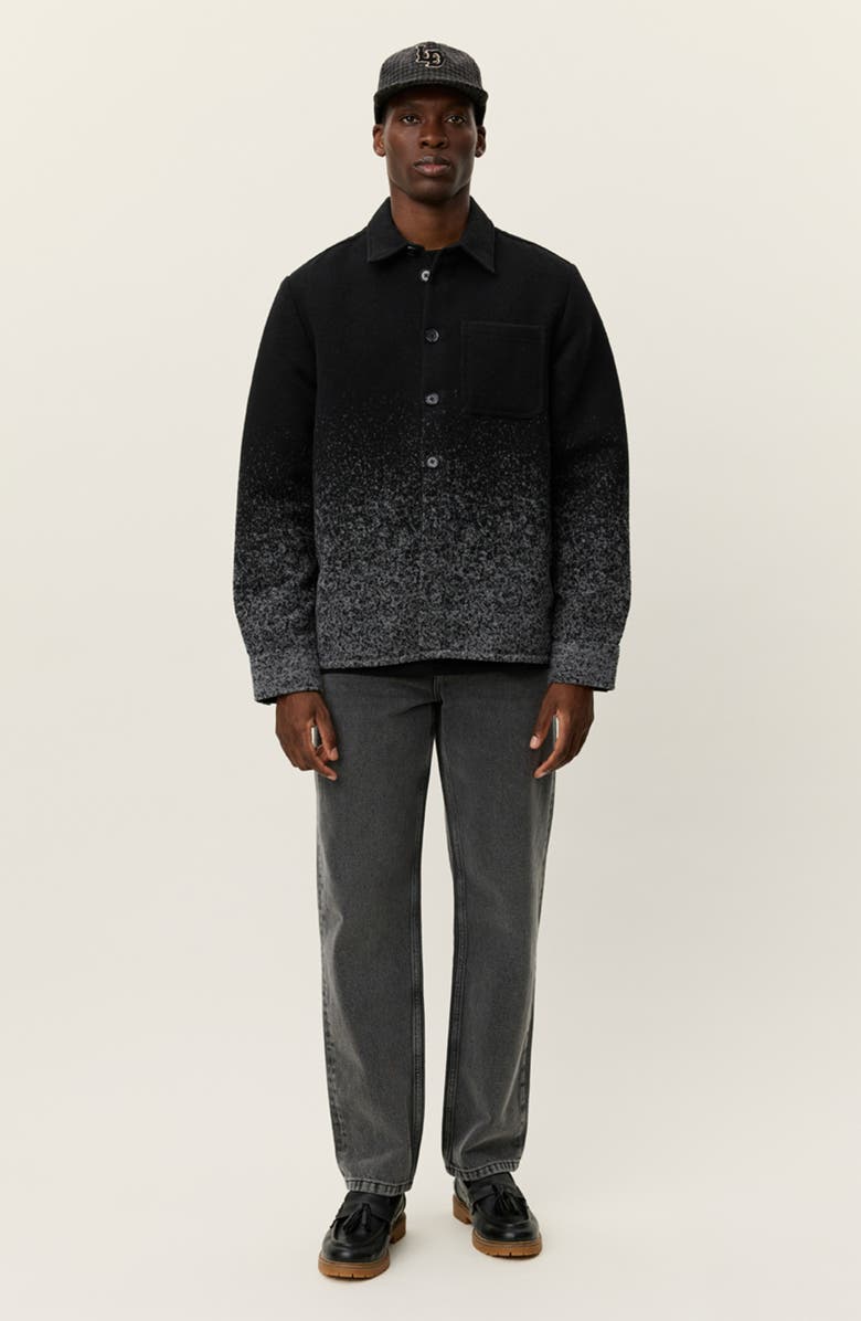 Les Deux Kaleb Fade Overshirt, Alternate, color, Grey Melange