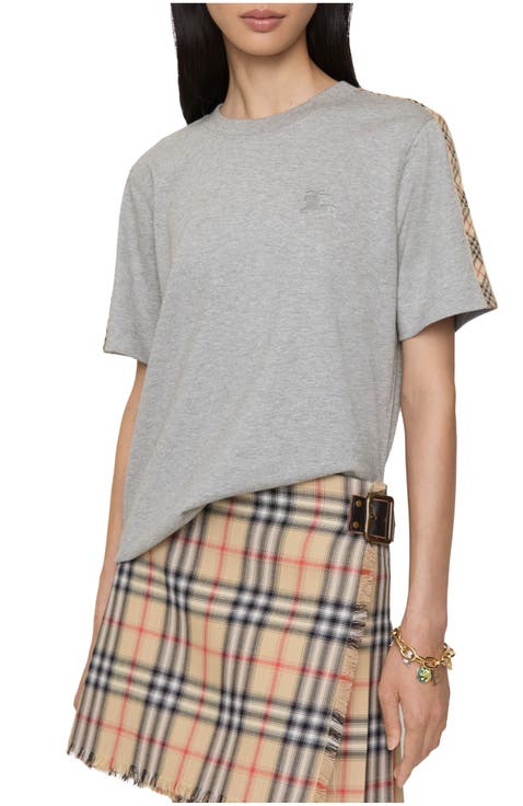 Check Trim Cotton T-shirt