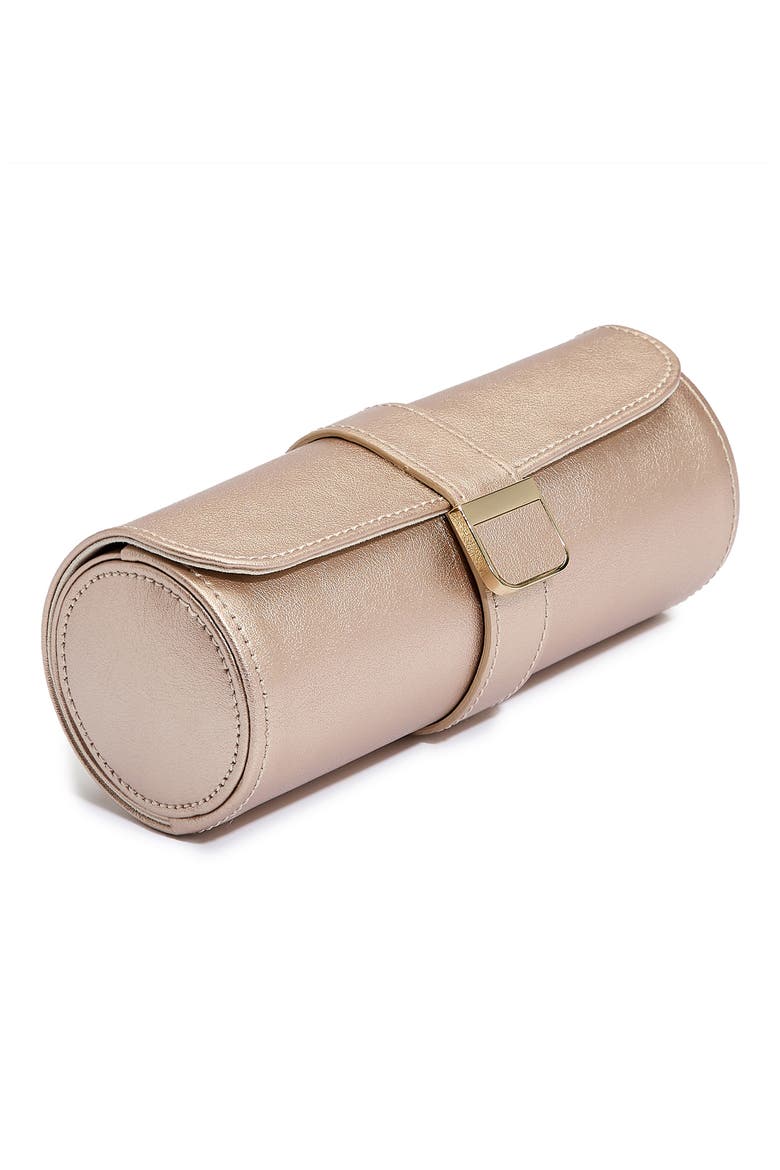 Palermo Double Watch Roll + Jewelry Pouch, Alternate, color, ROSE GOLD
