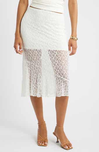 Open Edit Lace Midi Skirt