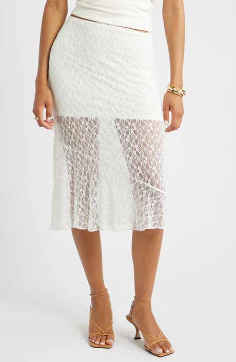 Open Edit Lace Midi Skirt