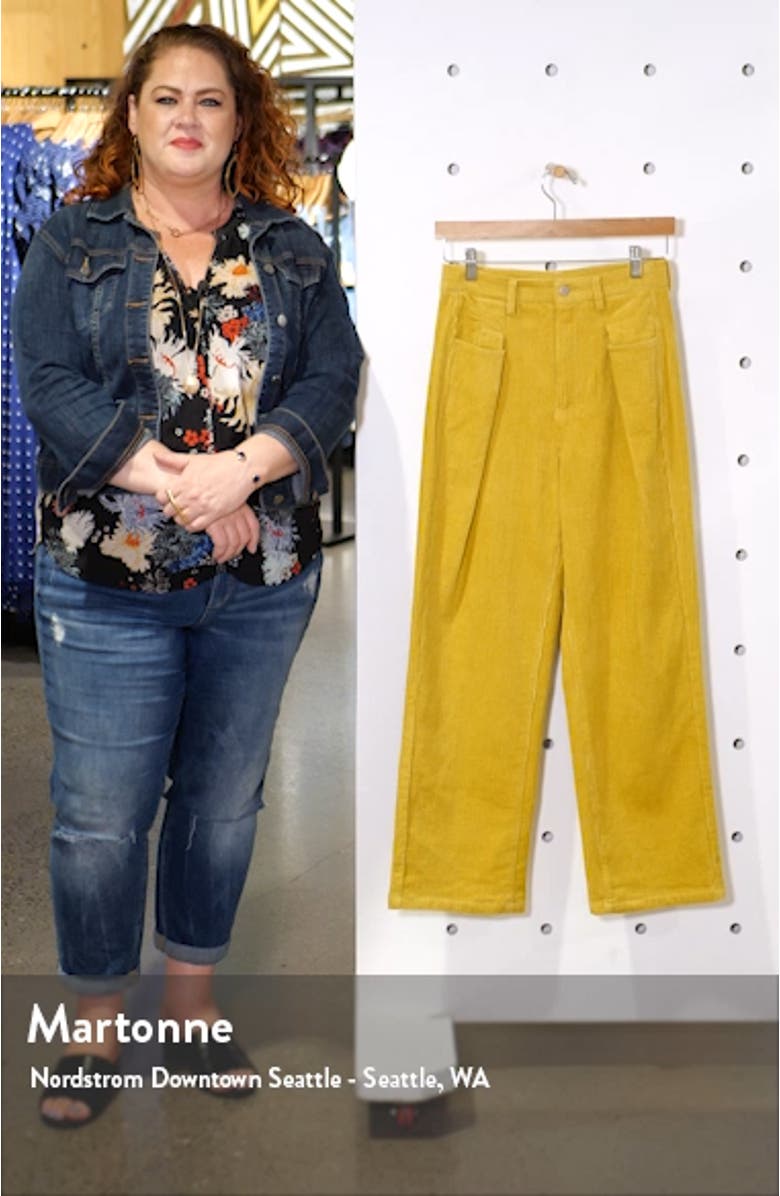 High Waist Cotton Corduroy Trousers, sales video thumbnail