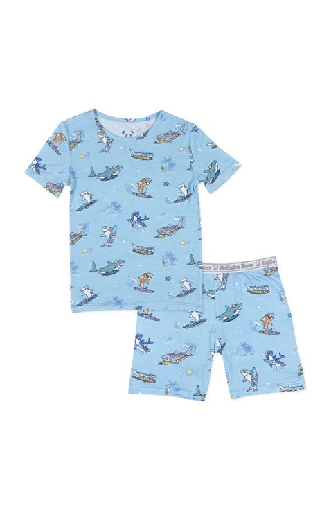 Shark School Kids 2-Piece Short Sleeve & Shorts Pajama Set