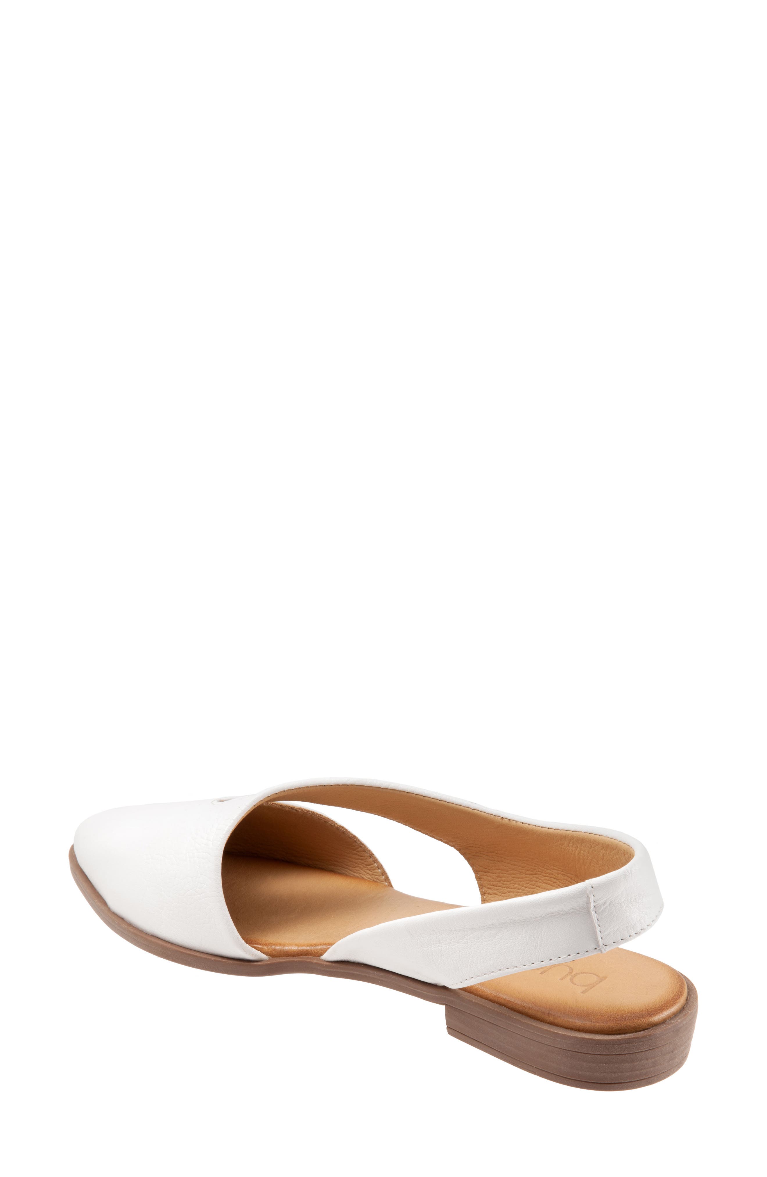 Bianca Pointed Toe Slingback Flat, Alternate, color, WHITE