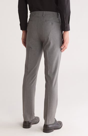Slim Fit Flat Front Dress Pants
