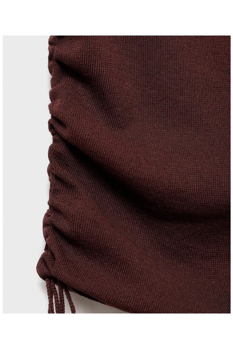 Ruched Cowl Neck Sleeveless Knit Top, Alternate, color, BROWN