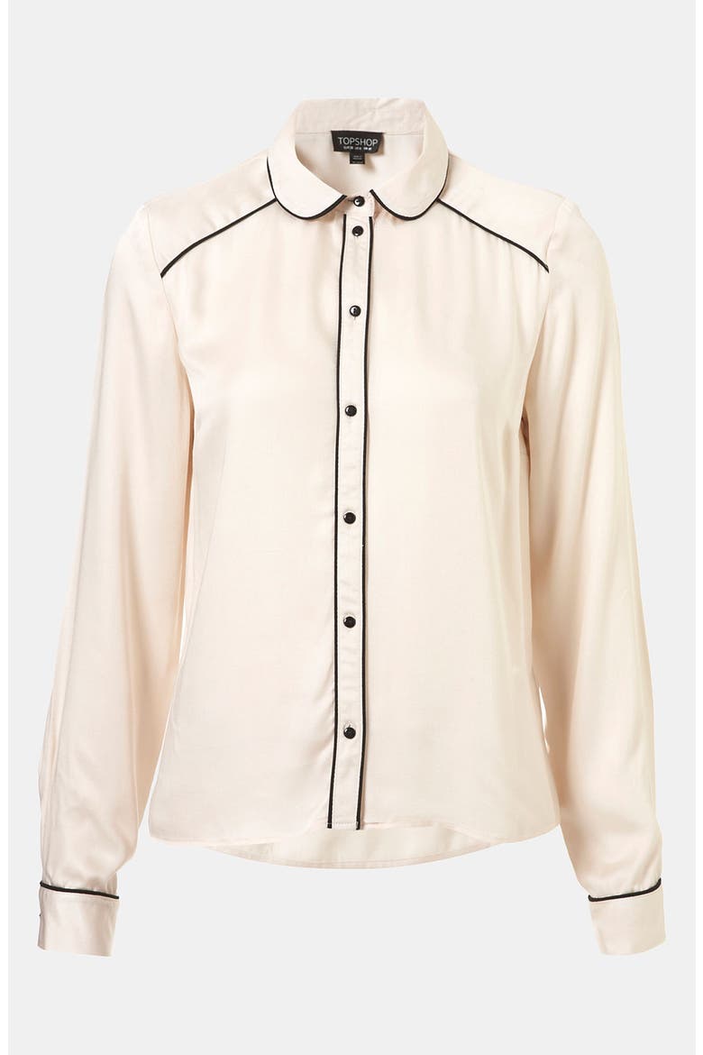 'Emily' Piped Shirt, Main, color, OYSTER