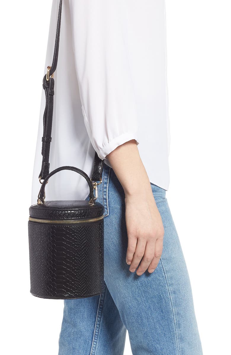 Jules Kae Marion Snake Embossed Bucket Bag, Alternate, color,