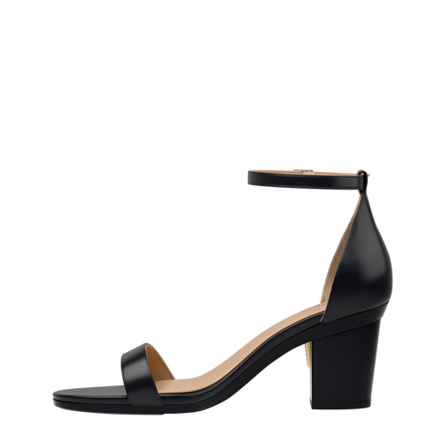 Pashion Footwear The Pashionista 3" Block Heel In Coal Leather