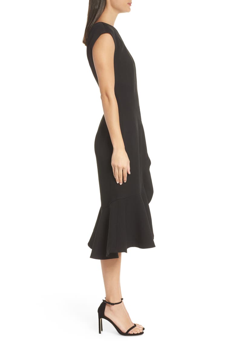 Mirrors One-Shoulder Asymmetrical Dress, Alternate, color, BLACK