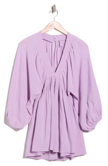 Free People For The Moment Babydoll Minidress In Purple