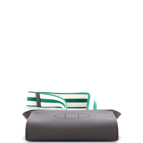 Pre-owned Hermes Hermes Videpoches Bag Togo In Gray