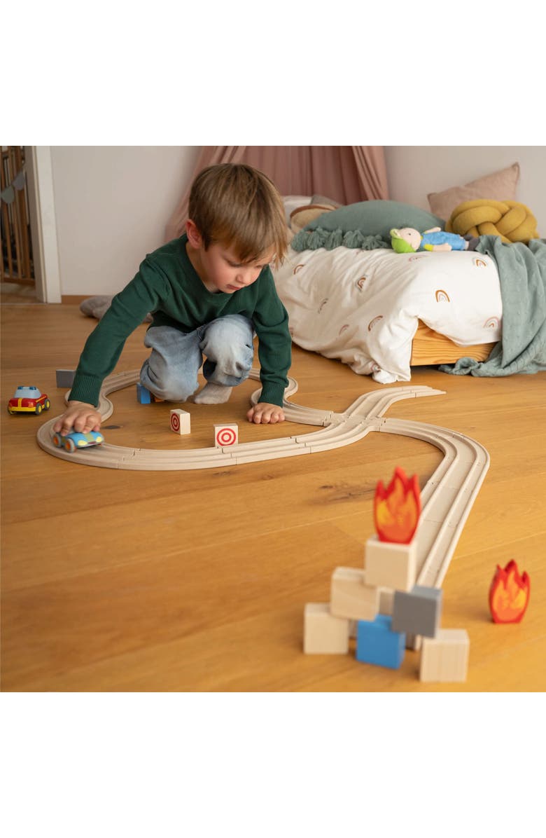 HABA Cars Expansion Race Track Set, Includes Extra Track & Ramps for More Racing Fun for Toddlers & Preschoolers, Alternate, color, Multi