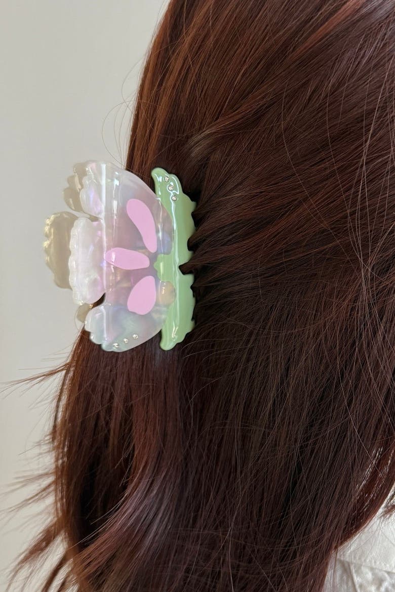 Tropical Orchid Hair Claw, Alternate, color, Green