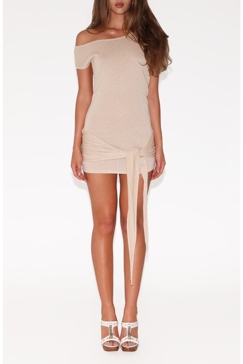 Sotera Off the Shoulder Knit Minidress, Main, color, GOLD