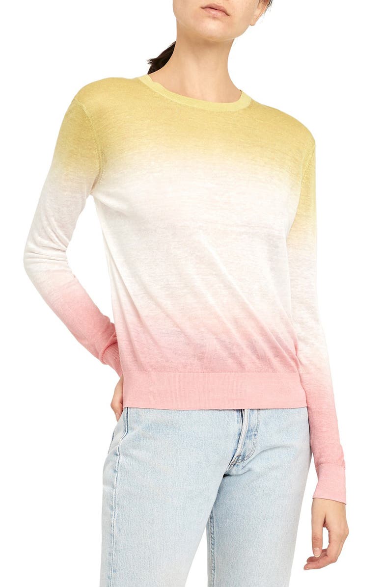 Theory Dual Ombré Linen Blend Sweater, Main, color, 