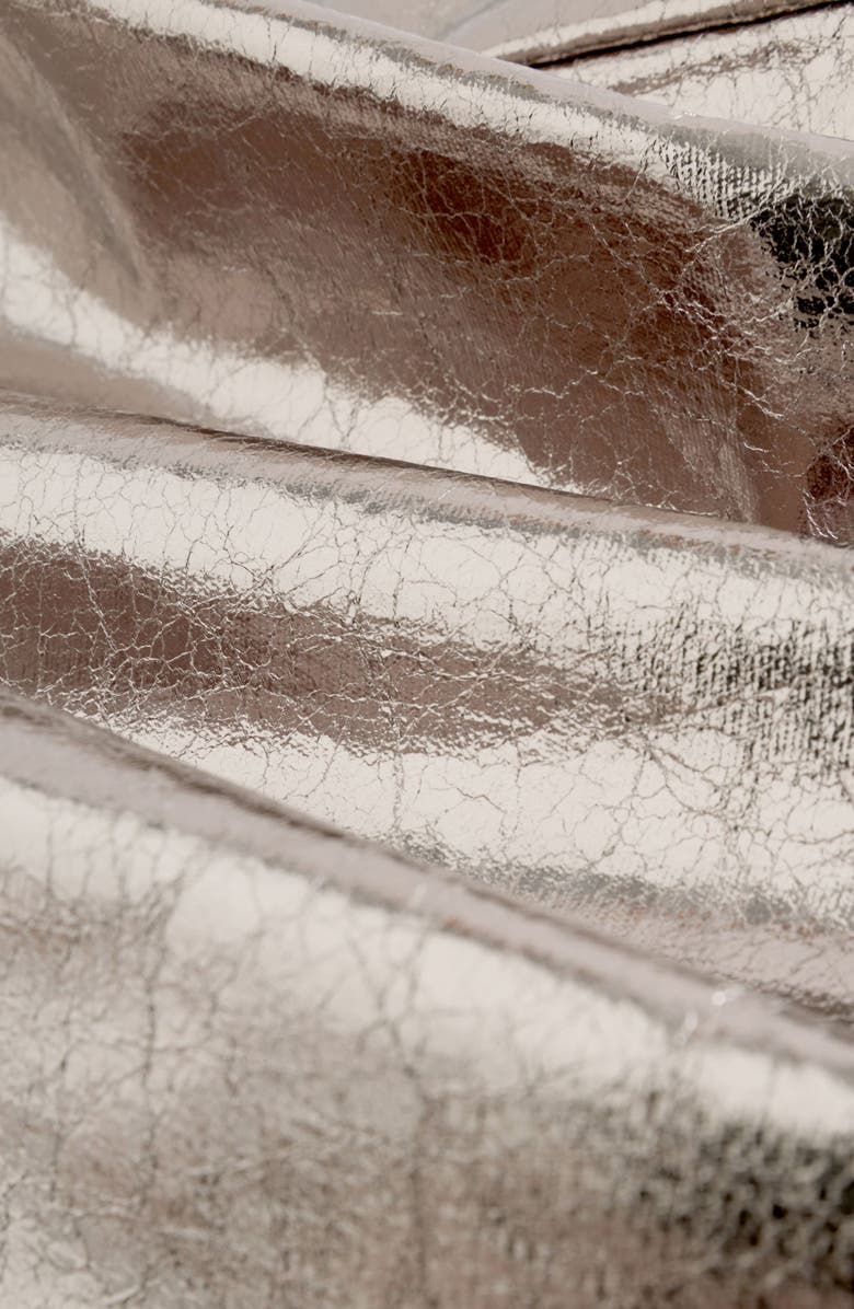 NEXT Metallic Faux Leather Miniskirt, Alternate, color, Metal