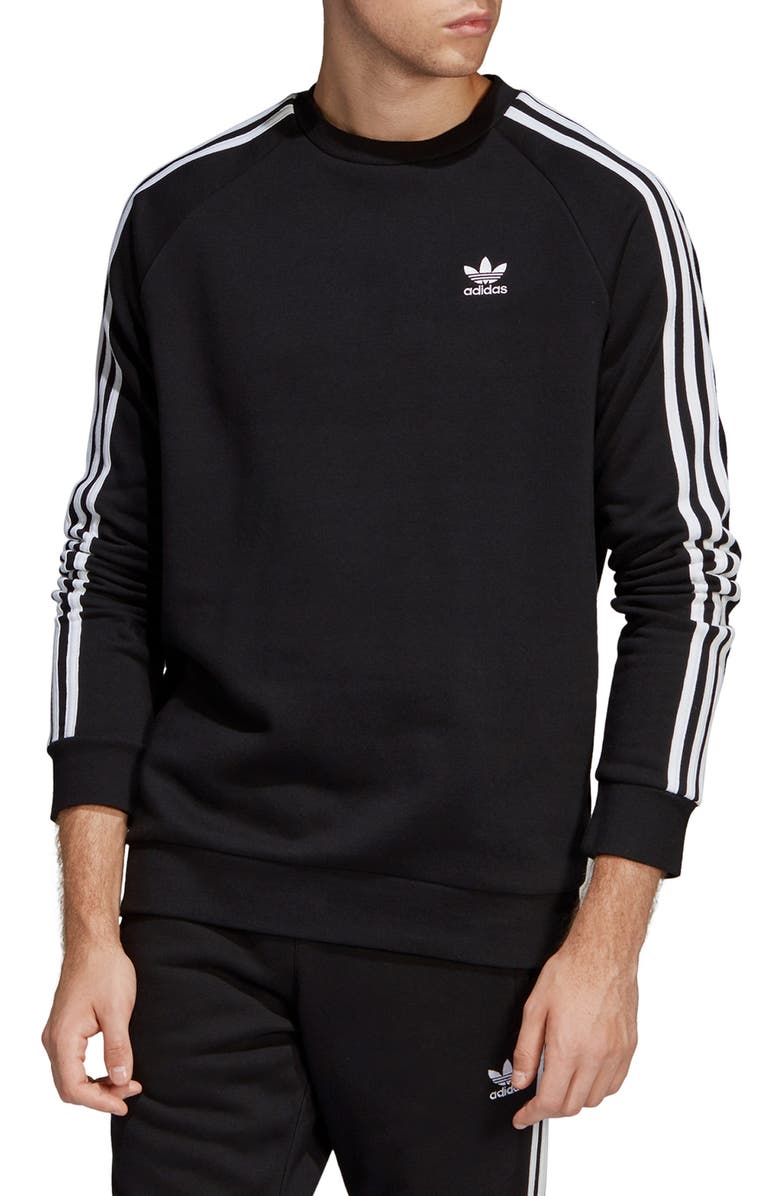 adidas Originals 3-Stripes Crewneck Sweatshirt, Main, color, 