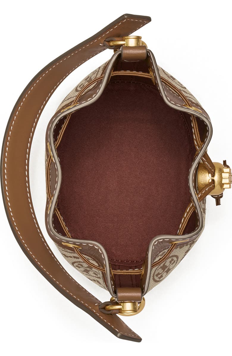 Tory Burch Mini T Monogram Jacquard Bucket Bag, Alternate, color,