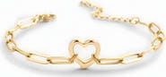 Mint & Lily Open Heart Paperclip Chain Bracelet