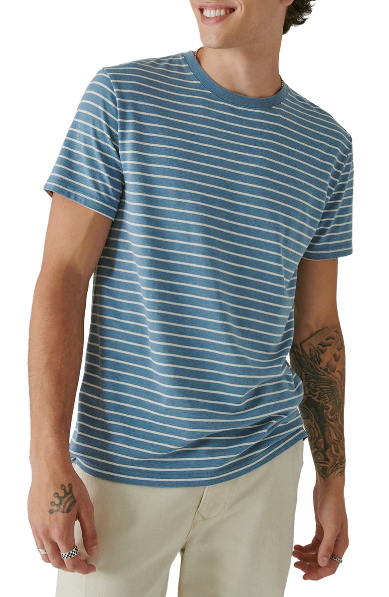 Lucky Brand Vbo Stripe Crewneck T-Shirt, Main, color,